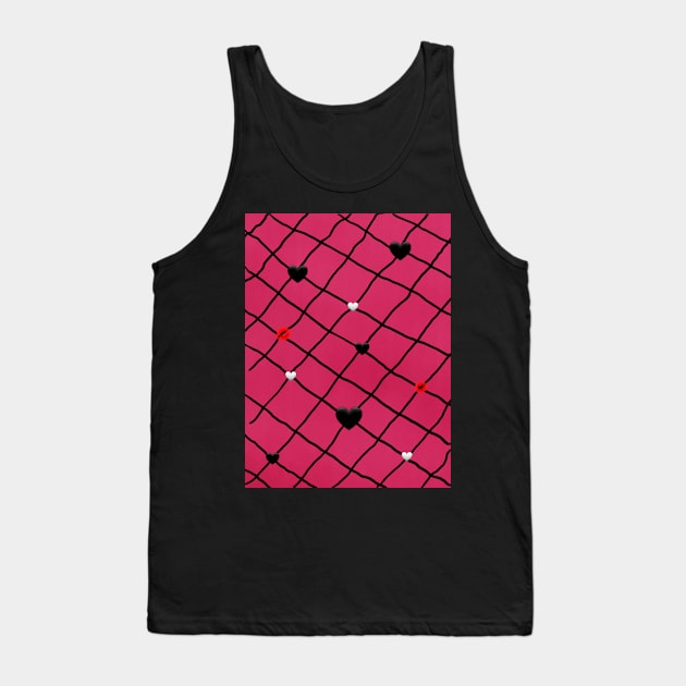 Pink Hearts Tank Top by DancingCreek